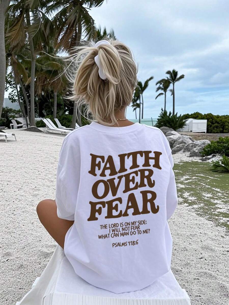 A Casual Printed Round Neck Pullover Short Sleeved T-Shirt For Girls And Children In Summer - Providing Unique T-Shirts For Fashion Enthusiasts Who Want To Stand Out! Tween Girl Clothes Girls Graphic Tees Summer Tops Tween Girl Clothes FAITH OVER FEAR