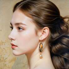 Vintage New Chinese Style Drop Earrings, Long Dangle Design For Party Holiday Daily Wear In Summer
