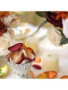 100/200/400 片逼真的赤陶玫瑰花瓣 - 奢华缎面处理 - 非常适合婚礼、新娘送礼会和派对 - 增强桌面中心装饰、过道地毯和五彩纸屑装饰、圣诞节