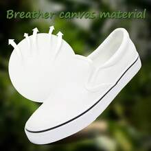 2026 Men's Casual Comfort  Slip On Sneakers Loafers Shoes Canvas Black Shoes Canvas Blue Casual Fashion Shoes, Lightweight, Flexible Sole,For Daily Walking Relax - Dark Blue - 查看 9