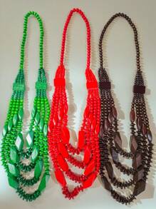 2025 New Handmade Beaded Multi-Layer Necklace, Bohemian European And American Fashion Retro Style Versatile