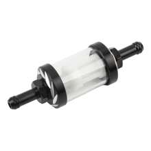 PowerMotor Accesorios de motocicleta de gasolina: Filtro de combustible de vidrio para pitbike minimoto de 125cc, 140cc, 150cc, 160cc, filtro de aceite de aleación de aluminio CNC de 8 mm para scooter, cafe racer, piezas de carreras Gy6