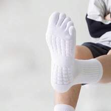 5 Toe Socks, Unisex, Spring/Summer Breathable Mid-Calf Sports Socks, Odor-Resistant & Shock-Absorbing, Massage Bottom, Split Toe Design