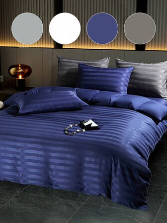 2/3 件套缎面羽绒被套，床上用品套装，柔软透气防皱，助眠效果更佳，豪华酒店风格，送给爸爸妈妈朋友的礼物，被子被套 *1 枕套 *1/2