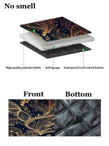 1pc Stylish Patterned Picnic Mat, Thick Waterproof Outdoor Camping Mat, Portable Picnic Cushion With Design