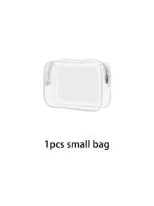 4/3/2/1 pieza(es) Bolsas de aseo de moda y sencillas para hombres y mujeres, bolsas cosméticas transparentes y impermeables del tamaño de un cuarto de galón para viajar, adecuadas para ambos géneros, se pueden llevar a bordo de aviones y regalar