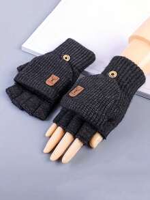 半双舒适厚针织冬季手套 - 兼容触摸屏,柔软透气 - 可手洗,男女通用 - 彩色 - 查看 20