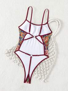 New Fashionable Sexy Backless One-Piece Swimsuit - Multicolor - View 3