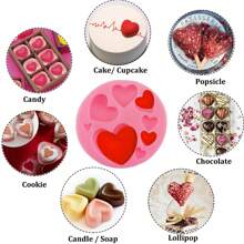 3pcs/6pcs Heart/Bear Silicone Mold For Fondant, DIY Wedding Cupcake Cake Silicone Mold, Chocolate Gummy Mold, Candy Resin Mold, Cake Decorating And Baking Supplies