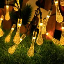 RTONTR 1Pc 5M 20 Water Droplet Lamp Solar Bubble Water Drop Light StringColor And Warm Color Birthday Outdoors Decoration Light String Party Scene Decoration With Fashionable Atmosphere And Light String Decoration For Home Decor Fireplace Bedroom Living Room Camping Decoration Gift Use