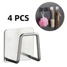 1pc Stainless Steel Sink Sponge Rack, Stainless Steel Storage Rack - Strong Adhesive Self-Adhesive Drying Rack, Kitchen Sink Drain Drying Rack, Cleaning Sponge Rack Hooks, Durable And Stylish Bathroom Accessory