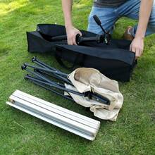 1pc Oxford Fabric Outdoor Camping Gear Storage Bag Tent Pole Folding Chair Egg Roll Table Fishing Rod Long Strip Pouch,Travel Clothes Organizer, Black Rectangular Bag
