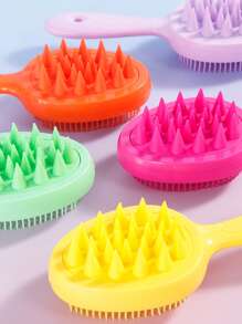 Cepillo desenredante de color caramelo en 1/2 piezas - Cepillo desenredante y cepillo de champú de mango largo con cerdas suaves de silicona para un masaje relajante del cabelludo, perfecto para uso diario en cabello húmedo o seco, adecuado para todo tipo de cabello incluyendo rizado y grueso