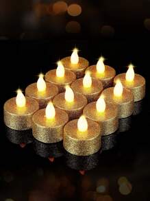 6/12/24 piezas de velas sin llama con brillo LED, a pilas, con talla grande de 200 horas de duración, apropiadas para decoración en festivales, fiestas de cumpleaños, oraciones, bodas, decoración del hogar, regalos, graduación