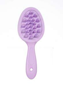 Cepillo desenredante de color caramelo en 1/2 piezas - Cepillo desenredante y cepillo de champú de mango largo con cerdas suaves de silicona para un masaje relajante del cabelludo, perfecto para uso diario en cabello húmedo o seco, adecuado para todo tipo de cabello incluyendo rizado y grueso