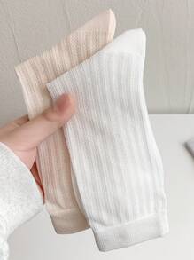 1 Pair Women's Solid Color Mesh Socks, Fashion Thin Breathable Versatile Candy Color Over-The-Knee Socks