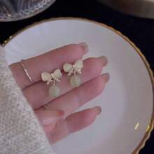 Elegant Delicate Design Pearl, Cat Eye Stone Earrings, Chic & Sweet Ear Jewelry