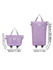 1pc Wheeled Travel Bag, Expandable Three-Layer Two-Layer Four-Layer Folding Duffel Bag, Backpack Spare Travel Bag, Detachable Roller Travel Bag, Duffel Bag, Foldable Wheeled Travel Bag For Travel Or Business Trip, Student School Bag For School School Accessories School Stuff - Multicolor - View 23