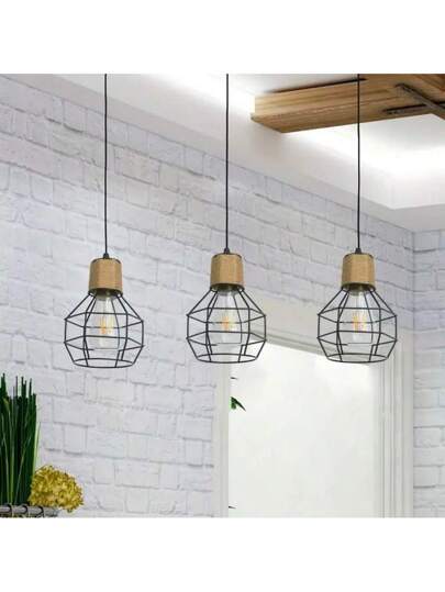 1pc Rope Hang Lamp Yurt Shaped Bar Counter Creative Retro Industrial Dining Restaurant Hotel Hostel Verlichting view 4