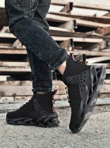 Nuevos zapatos de seguridad para hombres, zapatos de trabajo antiaplastatamiento, botas de hombre antitachuelas para exteriores, zapatos con punta de acero de protección ligera