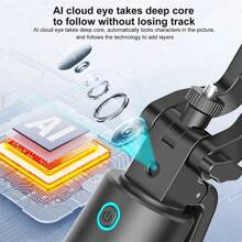 2-In-1 AI Face Tracking Gimbal & 70-Inch Extendable Bluetooth Selfie Stick. Stabilizer Tripod With 360° Adjustable Phone Holder, Suitable For Live Streaming And Photography