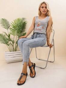 女士新款夏季扣饰人字休闲凉鞋，适合上班、通勤、户外、旅行、室内、购物