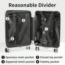 Lightweight Carry-On Luggage Suitcase For Men And Women, Stylish Spinner Wheeled Password Travel Trunk Vacation Travel Accessories Summer Travel Essentials Bag For School School Accessories School Stuff