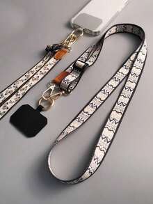 尼龙手机挂绳通用斜挎肩带颈绳时尚蝴蝶爱心防丢失挂绳礼物送给母亲、家人、朋友、生日、节日手机挂饰、手机链 - 頸繩 - 查看 3