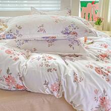 1pc Pink Floral Pattern Thickened Brushed Duvet Cover, Ins Style Cartoon, Skin-Friendly And Soft, Machine Washable, Suitable For All Seasons - Multicolor - View 11