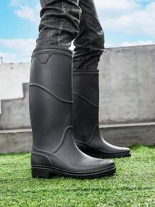 1 par de botas altas para hombre para pesca/lluvia, botas de trabajo versátiles impermeables antideslizantes, botas de goma gruesas y duraderas