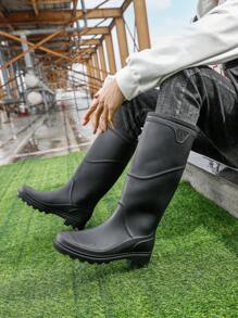 1 par de botas altas para hombre para pesca/lluvia, botas de trabajo versátiles impermeables antideslizantes, botas de goma gruesas y duraderas