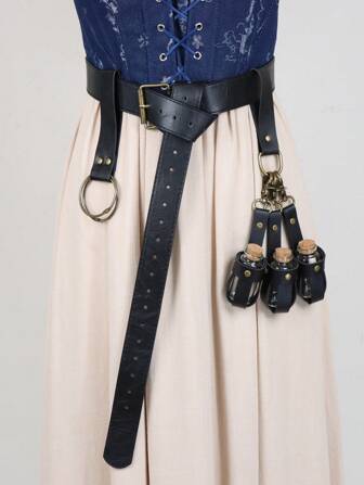 6PCS Medieval Alchemy Magic Potion Bottle Storage Nordic Style Cosplay Festival Props Atmosphere Dress Up Halloween