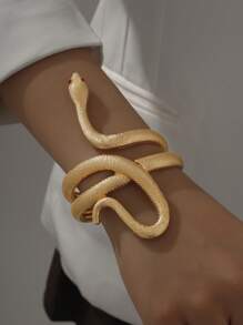 1pc Elegant Party Snake-Shaped Bracelet, Luxurious, Minimalist, Chic Design, Suitable For Party, Formal Dinner, Outdoor Outing, Couple Date, Friends Gathering, Graduation, Gift