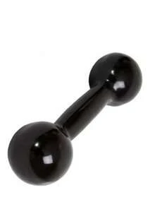 Halter Bola Emborrachado 1Kg Para Treino De Musculação E Fisioterapia Em Casa E Em Academia - Preto - Visão 3