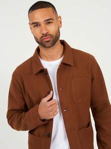 brave soul Faux Wool Shacket - Tan - View 4