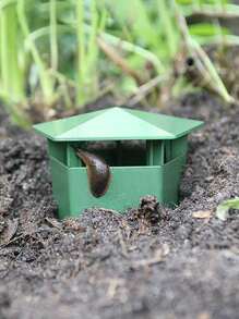 1pc Solid Color Snail Trap, Simple Green Pest Control Snail Box For Garden