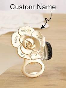 Personnalisé 7 noms, cadeau pour la mariée, ouvre-bouteille en or rose avec motif amour. Cadeaux de mariage pour les invités avec boîte d'emballage exquise. Cadeaux de fiançailles, anniversaires, souvenirs de fête, cadeaux pour les petites amies, généalogie, grands-mères, Saint-Valentin, Fête des mères