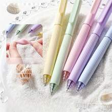 5pcs Simple Macaron Color Ballpoint Pen, Suitable For Office Work, Meeting And Learning Note Taking, Quick Drying Pen For Hand Copying Reports, And Key Marking Ballpoint Pen