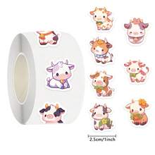 500 miếng dán cuộn hình con bò hoạt hình tiệc con bò dễ thương miếng dán thẩm mỹ đồ trang trí hình con bò văn phòng phẩm miếng dán vinyl chống thấm nước cho bình nước, máy tính, máy tính xách tay, điện thoại, hành lý, máy tính xách tay, tủ lạnh - Nhiều màu - Xem 5