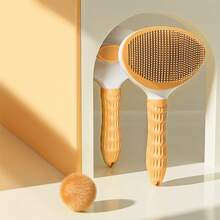 Pet Grooming Brush, Soft Bristle Deshedding Tool, Gentle Dematting Comb With Ergonomic Handle, Easy To Remove Pet Hair, Suitable For All Dog And Cat Breeds - Multicolor - View 4