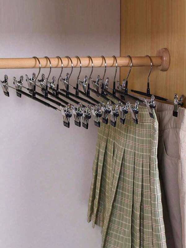 20 Stück/10 Stück/1 Stück verstellbare Hosen/Rock Bügel mit Clips, Organizer und Aufbewahrung, Ständer, Hosen Bügel, Wäschereiorganisation, Raum Aufräumung Aufbewahrung, geeignet für Damenhosen, für Jeans Aufbewahrungsständer, platzsparende Shorts Bügel starke Ausführung