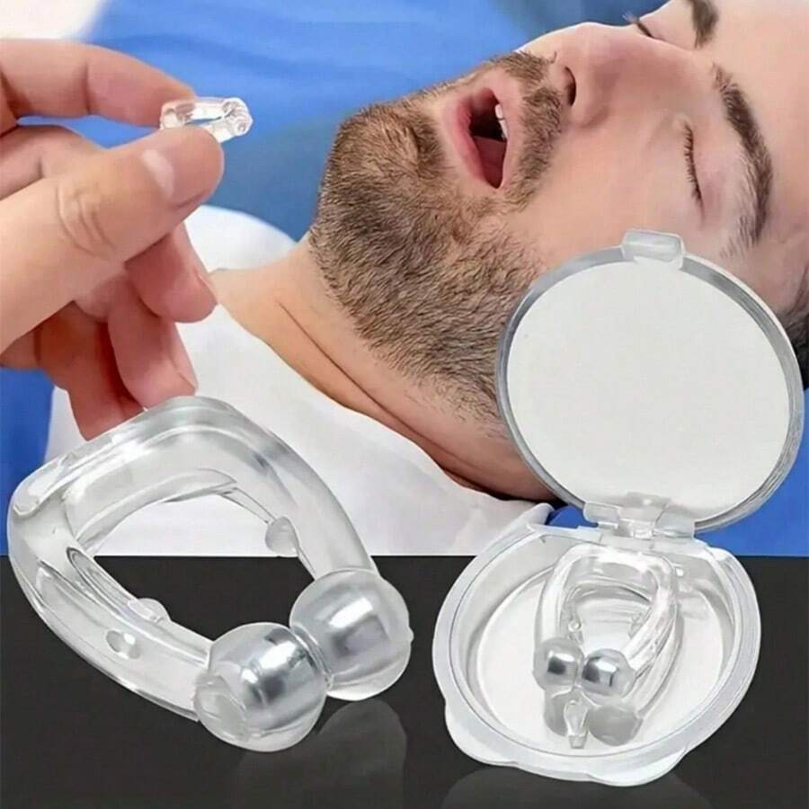 Magnetic Anti-Snoring Nose Clip For Sleep Apnea - Silicone Snoring Stopper - Snoring Solution - Unisex Reusable Anti-Snoring Device For Peaceful Night Sleep
