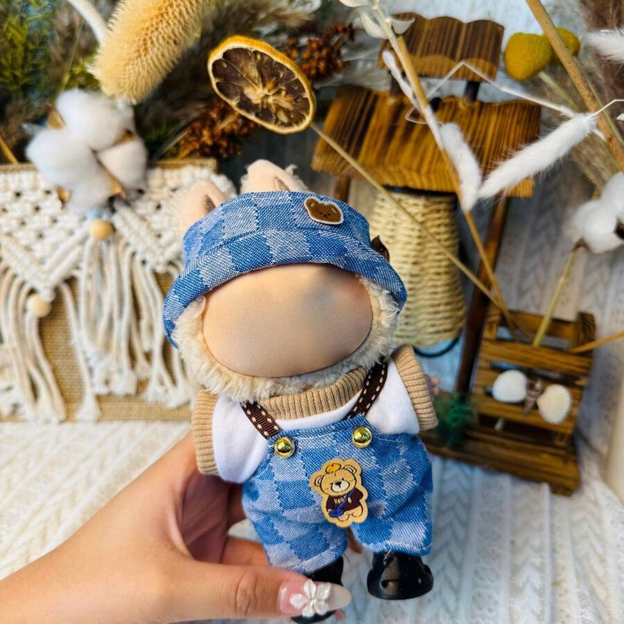 12pcs (Clothes Only) 17cm Plush Doll Removable Outfit Set, Suitable For 1st Gen And 2nd Gen Doll, Party-Sitting Pose (Excluding Shoes) - Multicolor - View 1