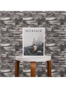 3d Pegatina Pared Patron Ladrillo Espuma Papel Tapiz 35*38.5cm 10Pcs - Gris Oscuro - Ver 4