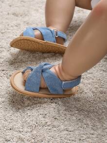 1 Pair Cute Infant/Toddler Beach Sandals With Soft Rubber Sole, 0-1 Year Old - Blue - View 5