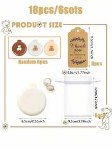 18 piezas - Recuerdos para Baby Shower, Recuerdos para fiesta de revelación de género del bebé, Espejos compactos, Peines a granel para recuerdos de boda y fiesta, Espejos de bolso y viaje, Juego de cepillo de pelo con etiqueta de agradecimiento y bolsa de organza, Peine de viaje con espejo multicolor, sencillo y portátil - Modelo de oso - Ver 11