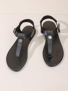 女士新款夏季扣饰人字休闲凉鞋，适合上班、通勤、户外、旅行、室内、购物