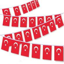 Turkey Flag, (Hand Waved Flag) Turkey Mini Flag, Holiday Event Flag Conference Room . Classroom . Garden . Holiday Grand Opening Bar Sports Club Decoration (Turkey)