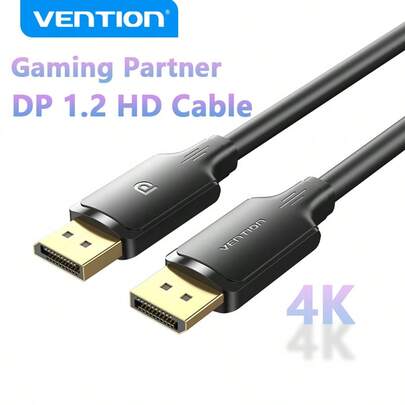 VENTION 4K DisplayPort 线缆，[4K@60Hz, 2K@144Hz] DP 线缆 1.2 镀金编织高速显示端口线 144Hz，适用于游戏显示器、显卡、电视、PC、笔记本电脑