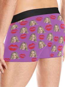 Custom Men Boxer Briefs Personalized Underwear With Photo Picture Customized Girlfriend's Face Boxers,Valentine's Day Gifts ,1pc Dawg Colorful,Cute,Adorable,Contracted,Funny Custom,Unique,Customized,Personalized Underwear Ideal Gifts For Him Boyfriend Bedroom,For Weddings,For Anniversaries,For Birthdays,For Holiday